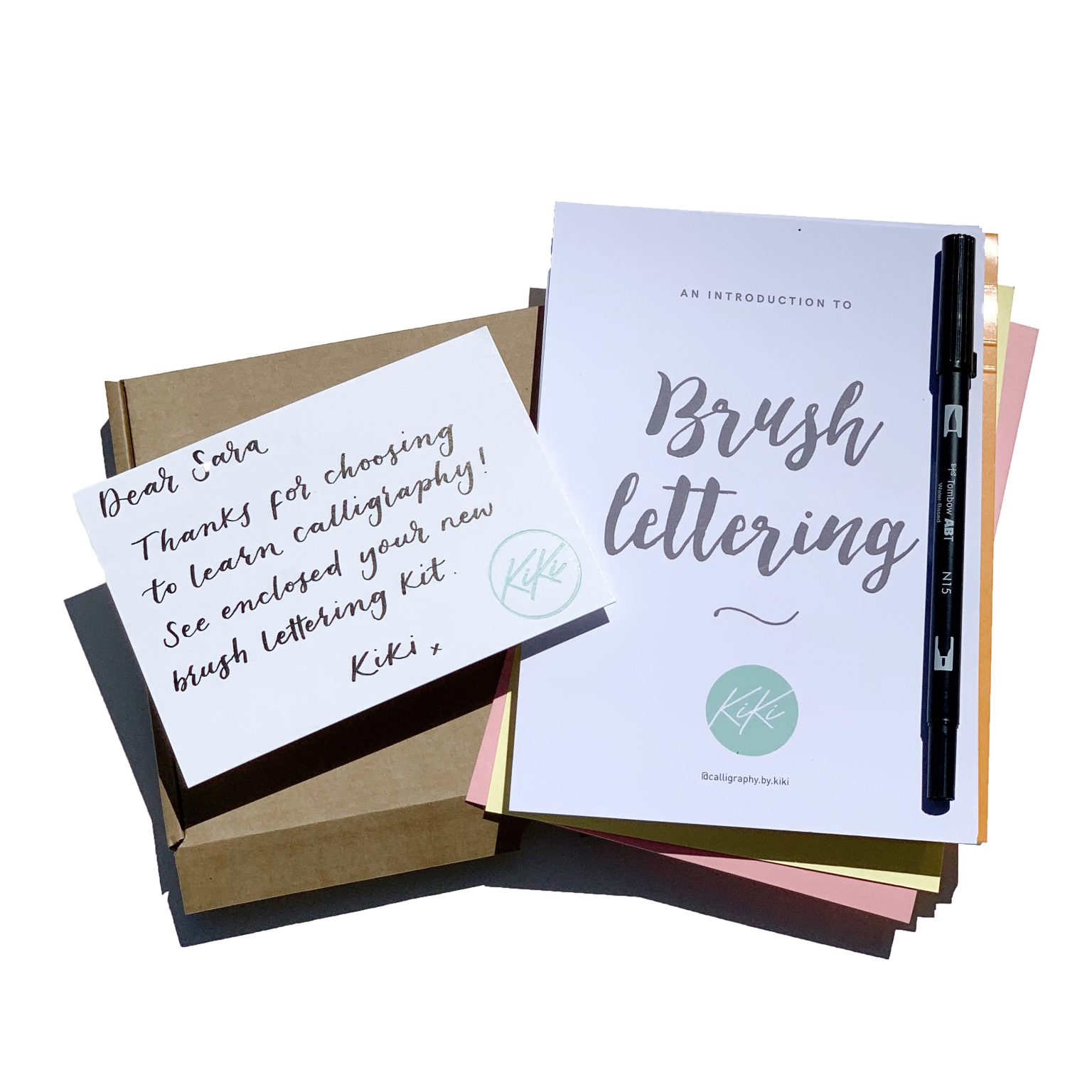 Brush lettering starter kit Calligraphy by Kiki